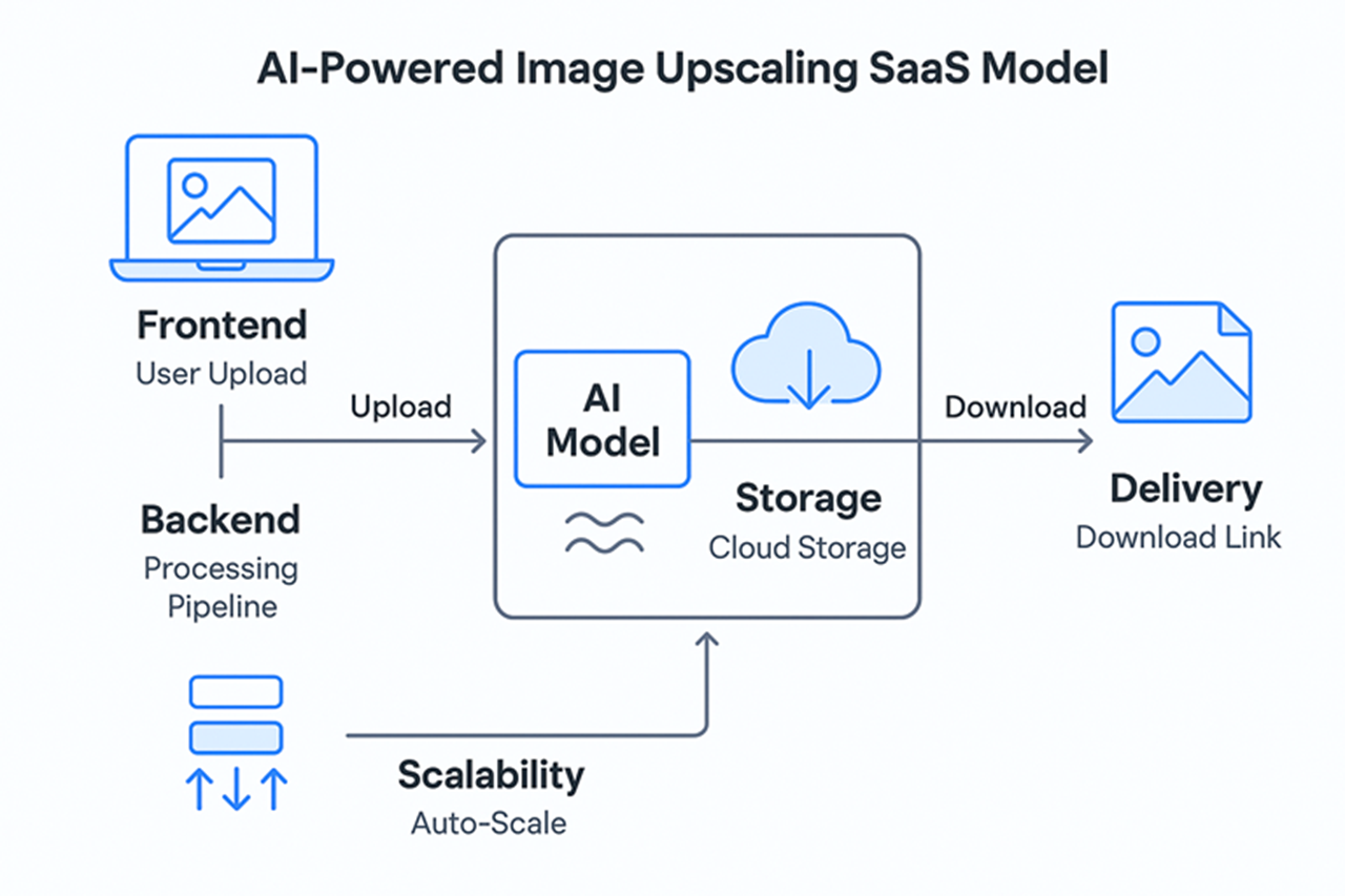 ai powered upscale image sass model